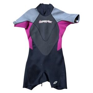 Hyperflex Shorty‎ Wetsuit Access 2mm Size Women's 12 Full Zip Pink Gray Black
